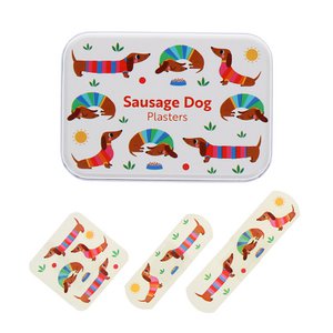 Children's plasters in a tin (30 pcs) - Sunny Sausage Dog