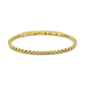 Frank 1967 7FB-0552 Stahlarmband – Herren – Glieder – 21 cm – 4 mm dick – Vintage-Look – Braun