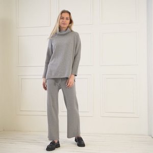 Women's 100% Merino Wide Leg Pants Helsinki Light Gray
