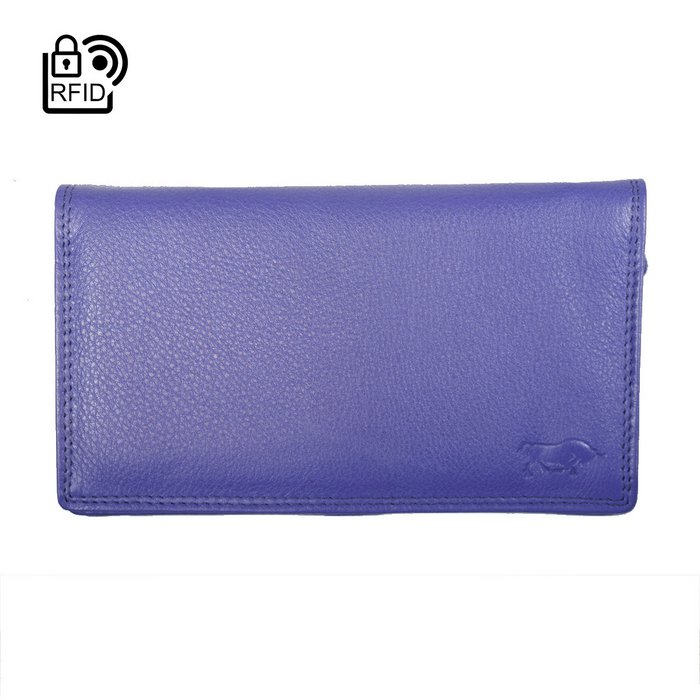 Portafoglio Donna In Morbida Pelle Multicolor Colore Fuxia Pratico E Capiente Con 2 Scomparti