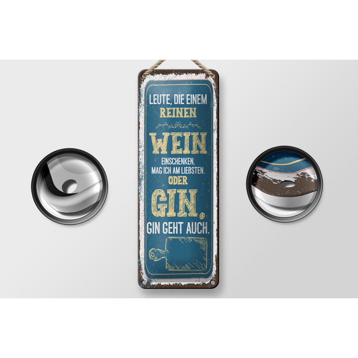 Blechschild Spruch 27x10 cm Leute die einem reinen Wein einschenken Deko Schild