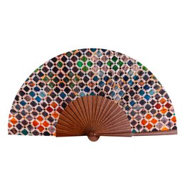 Alhambra inspired silk hand fan Comares