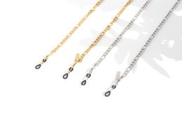 Stylish glasses chain in gold and silver colors, featuring a delicate chain design with small beads for a chic and functional accessory.