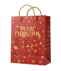 Geschenkbag L - Frohe Weihnachten rot