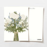 Ansichtkaart blauw boeket bloemen, FSC gecertificeerd