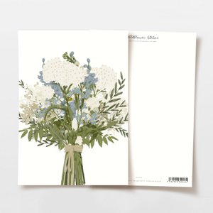 Postcard blue bouquet of flowers, FSC certified