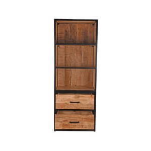 Homestorecity Bookcase Tampa - Rough - Mango wood