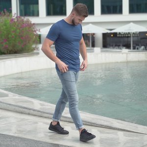 Merino 160 Short Sleeve Crew Denim für Herren