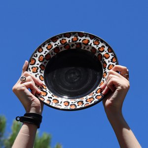 Setzen Sie Hohlplatten Fiera 22,5 cm (x4pcs) - Leopardenmuster