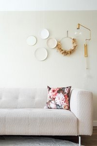 Velvet pillow pink flowers