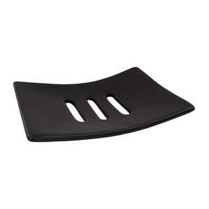 Handgefertigte Seifenschale aus Keramik Aperi - schwarz