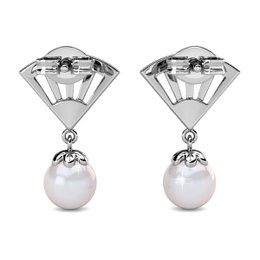 Ingride Pearl Earrings - Silver and Crystal