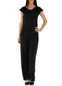 Women's short-sleeved jumpsuit in 95% Polyester and 5% Elastane