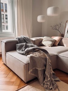 Muslin blanket - light gray-white - 2.20 x 2.50 m
