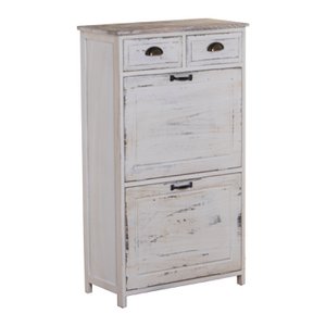 HOUTEN SCHOENENREK MET 2 DEUREN EN 2 LADES 60X30X107CM, HOUT: PAULOWNIA LL50148