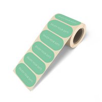 Ovaal groen Cadeaustickers op rol 500st