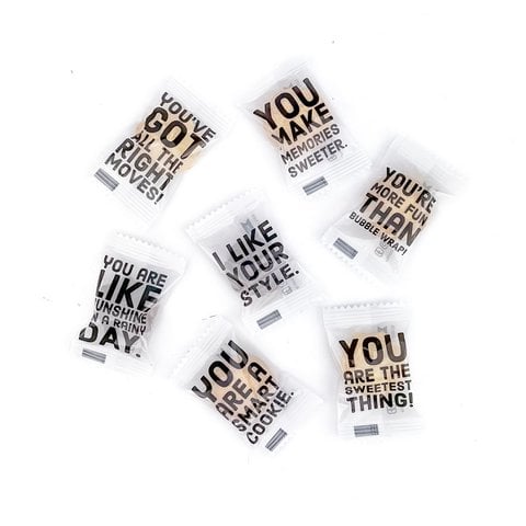 Individueel verpakte zandkoekkoekjes met Feel Good Quotes - Refill Box - 170 Cookies