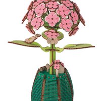 Houten Bouwpakket DIY van een Hortensia in Pot