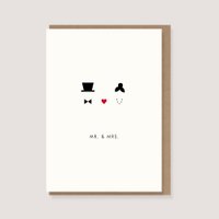 Folded card with envelope - "Heart - Mr. & Mrs."
