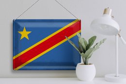 Tin Sign Flag DR Congo 40x30cm Flag Congo Vintage