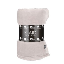 Beige plaid polyester throw blanket, soft and cozy texture, suitable for living room, bedroom, or outdoor use.