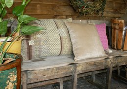 Funda de cojín Vintage Kantha 40x60 cm rosa