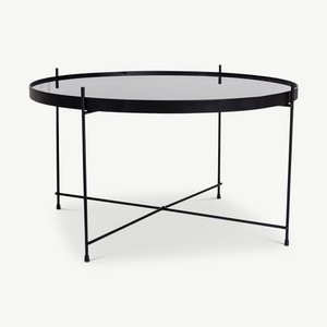 Roma Couchtisch, Glas und Schwarz
