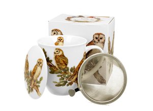 DUO WORLD OF BIRDS Mug + Infuser, 400ml, BARN OWLS, giftbox