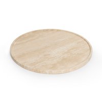 Travertine dienblad rond met rand 45cm