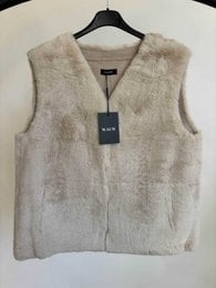 Beige leopard print sleeveless fuzzy vest jacket, soft plush texture, animal pattern women's outerwear