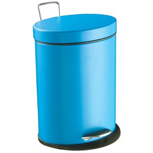 Bathroom pedal Bin blue 5L. elliptical (removable liner)