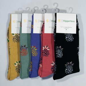 Hipperboo® 5 Pair Bamboo Socks | Pineapple Socks | 36-41 or 41-46 | Multiple colors
