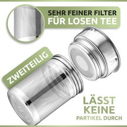Bouteille de thé de 500 ml avec sac de protection et mousqueton
