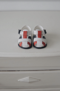 Retro-Prewalker-Ledersandalen – klassisches Blau und Rot