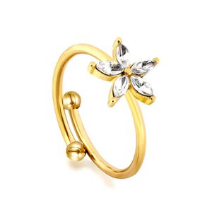 FLORALIS - waterproof gold-plated steel flower ring