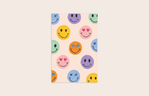 5x kaart smileys gouache