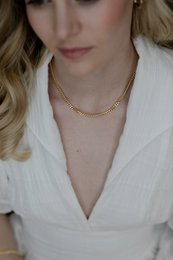 Lou Curb halskæde - guld