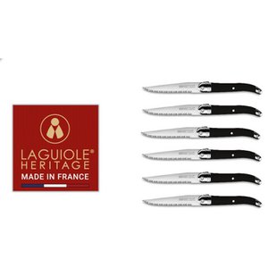 Laguiole steakmessen – zwart ABS handvat – 6 stuks MADE IN FRANCE