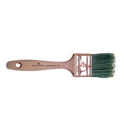 A flat, 5 cm wide paint brush with a wooden handle and green bristles. The brush appears to be used for wall art or painting applications.
