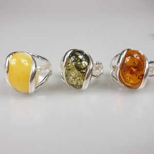 Sterling silver 925 Ring handmade Baltic amber ring