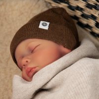 Woolen Baby Hat Knitted - Merino Wool - Brunette
