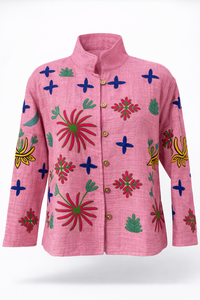 HS Cotton Jacket - In 5 Colors - With Buttons - Tiger Design