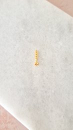  Gold bar stud earring, minimalist linear design, delicate thin rectangular shape, statement jewelry