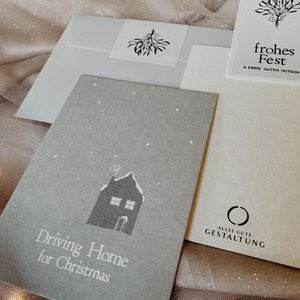 Set of refined Christmas cards "Driving Home"