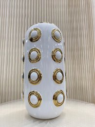 Gyldne 4-cirkel vase (CV11617-14WIT)