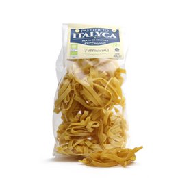  Organic artisan pasta, 100% made in Italy, featuring fettuccine noodles in a 500g package.