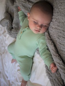 Green ribbed romper