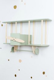 Biplane shelf „Dashy” sage green