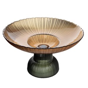 Daz -Glasplatte auf einem Bein 31x18cm Braun