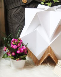Lampada da Tavolo Origami in EcoLegno e Carta - taglia M